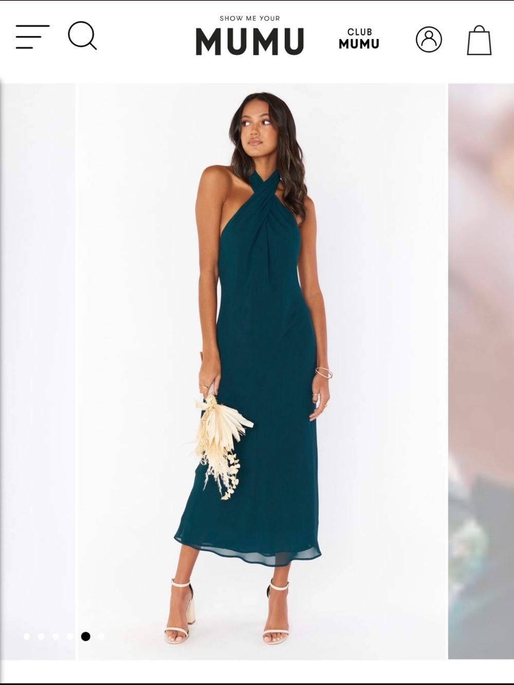 Show Me Your Mumu Teal Cross-Halter Maxi Dress